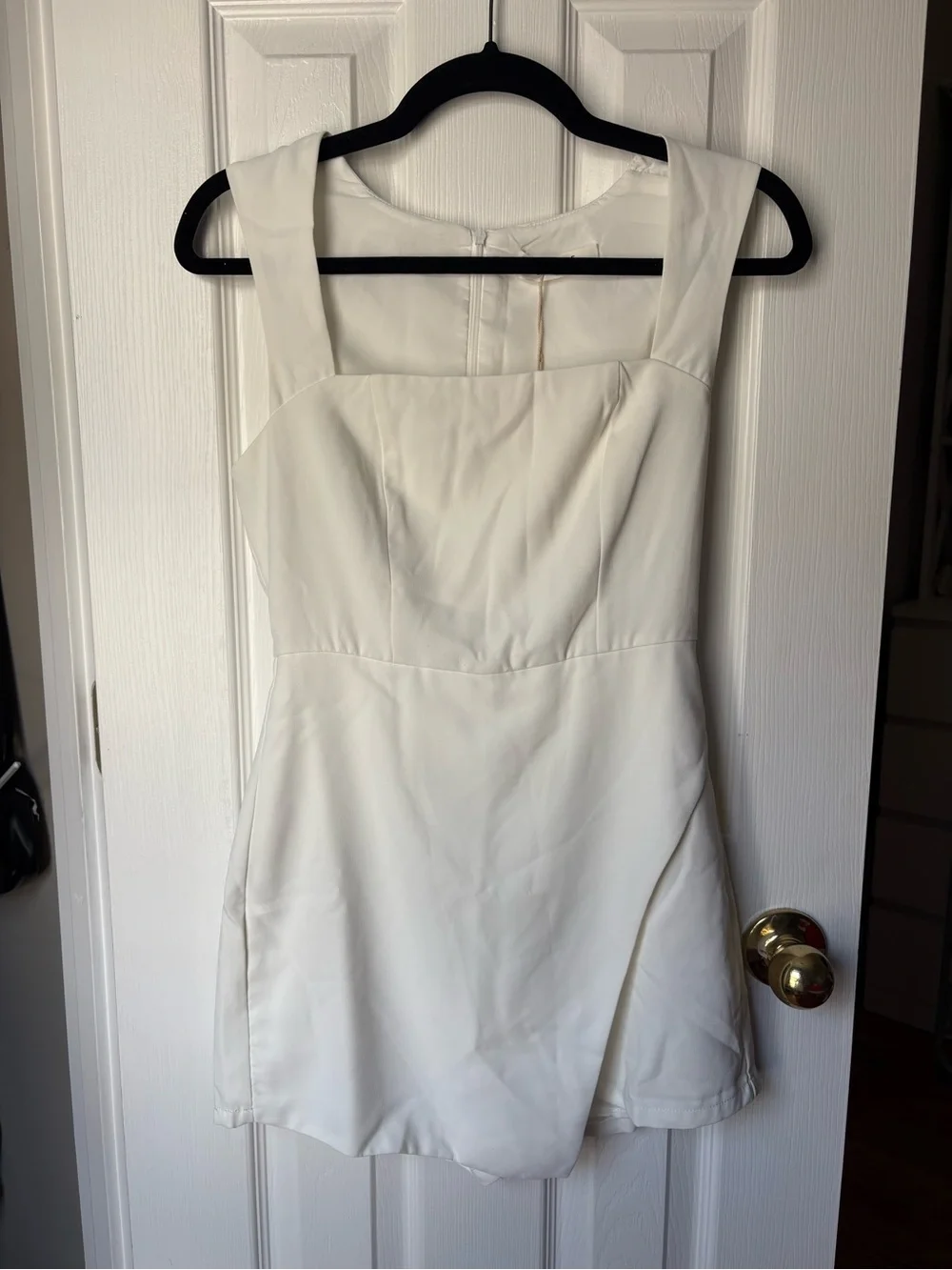 White Summer Square Neck sleeveless Skort